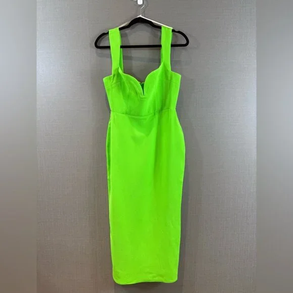 Alex Perry Spencer Stretch Crepe Sweetheart Neckline Midi Green Dress -  threedaughtersproperties.com